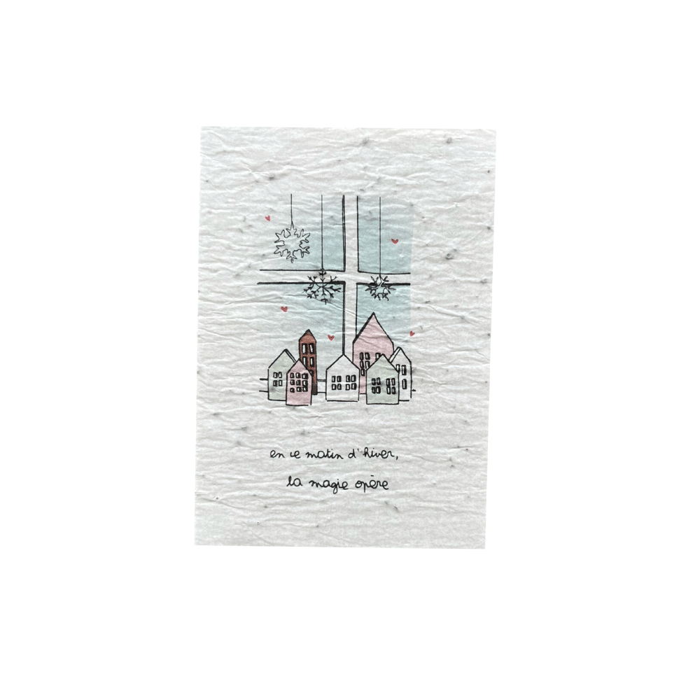 LES CARTES DE LULU Carte Hiver à planter Blanc