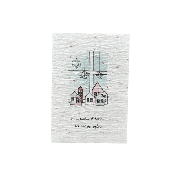 LES CARTES DE LULU Carte HIVER À PLANTER coloris blanc