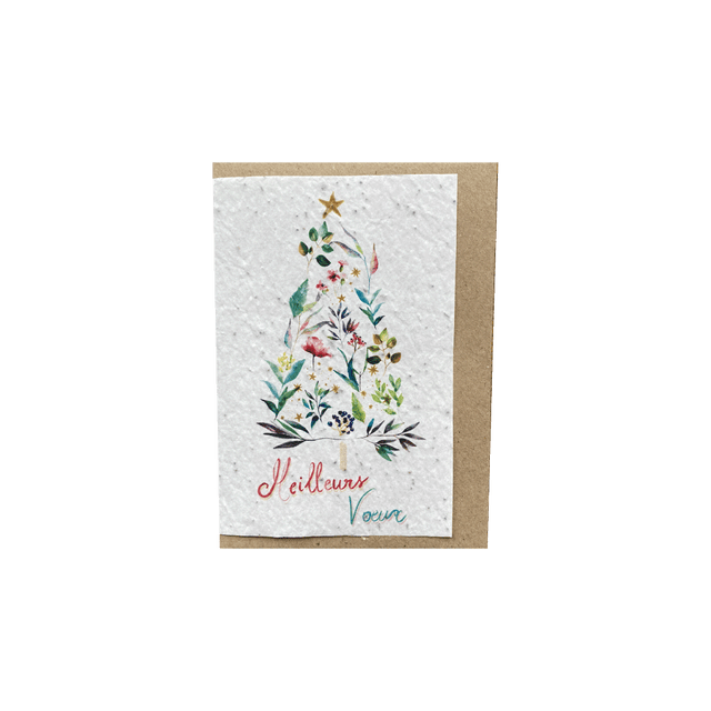 LES CARTES DE LULU Carte MEILLEURS VOEUX coloris blanc