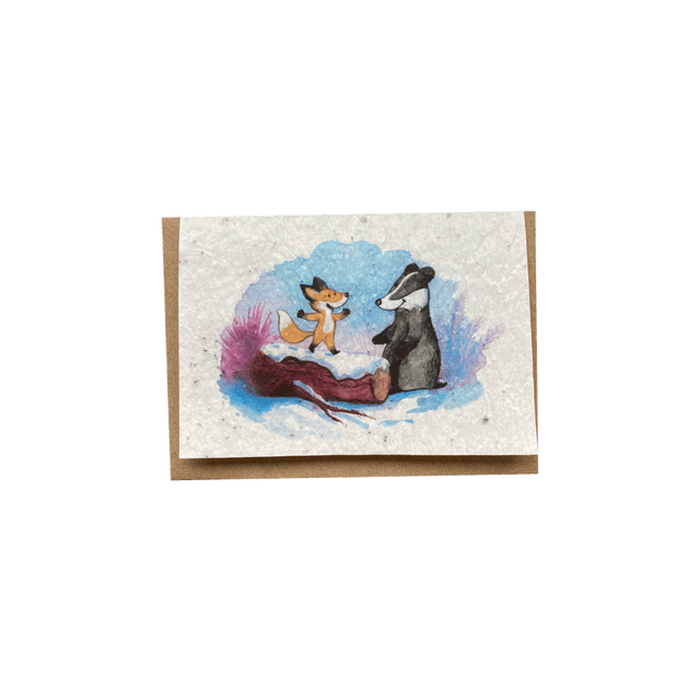 LES CARTES DE LULU Carte ANIMAUX HIVER coloris blanc