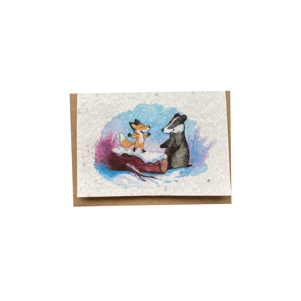 LES CARTES DE LULU Carte Animaux hiver Blanc