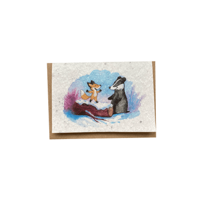 LES CARTES DE LULU Carte Animaux hiver Blanc