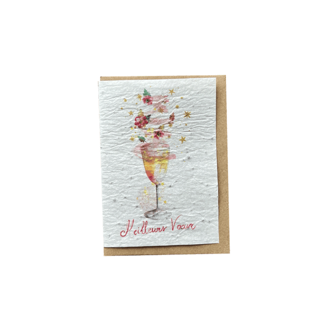 LES CARTES DE LULU Carte MEILLEURS VOEUX coloris blanc