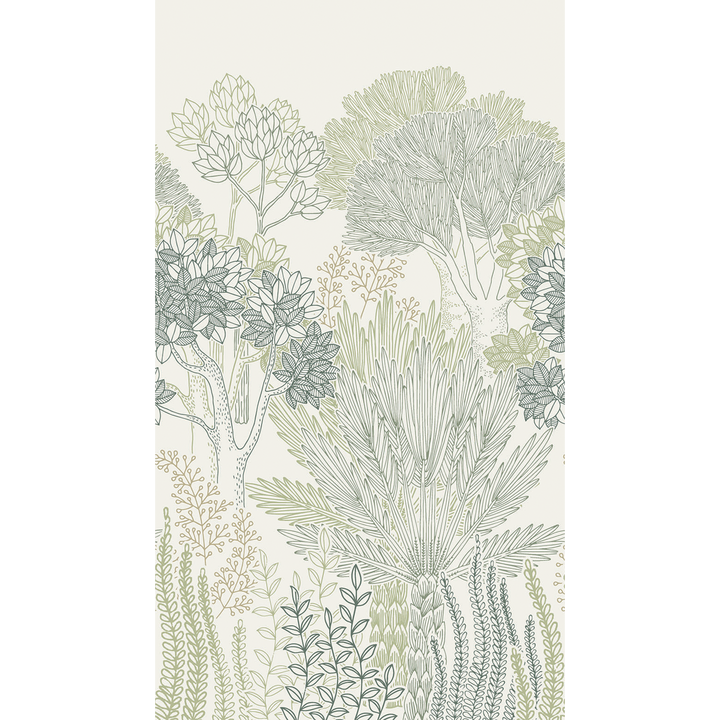 4MURS Papier peint panoramique L Cesaria Kaki Satiné