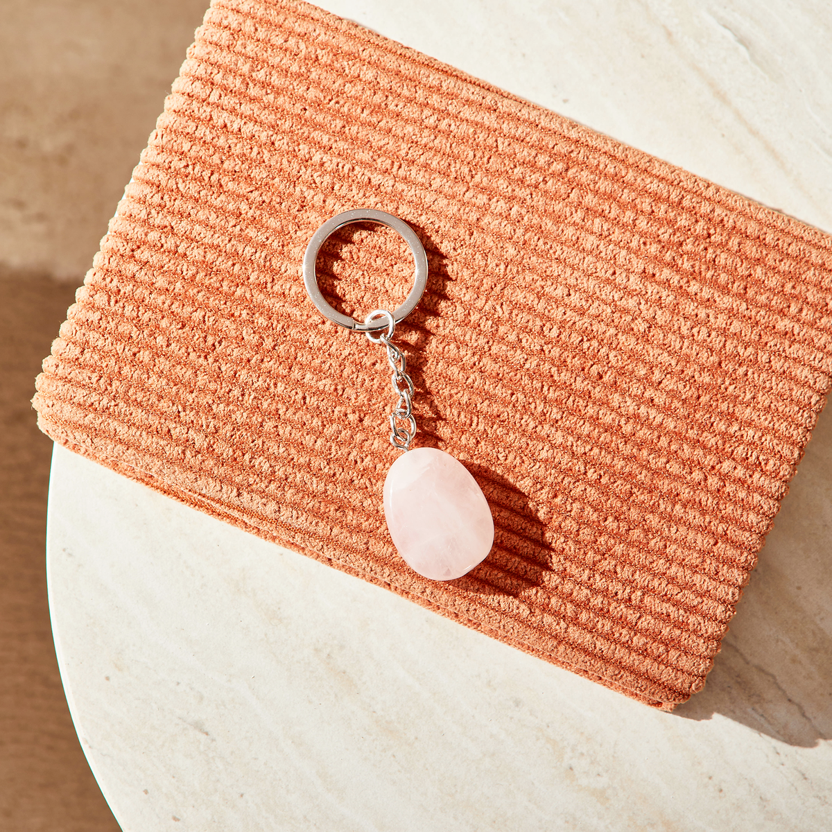 STONES CLUB Lithothérapie Porte clés quartz rose Rose