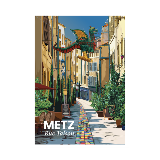 PRINTYMANIA Affiche METZ RUE TAISON 30 x 40 cm