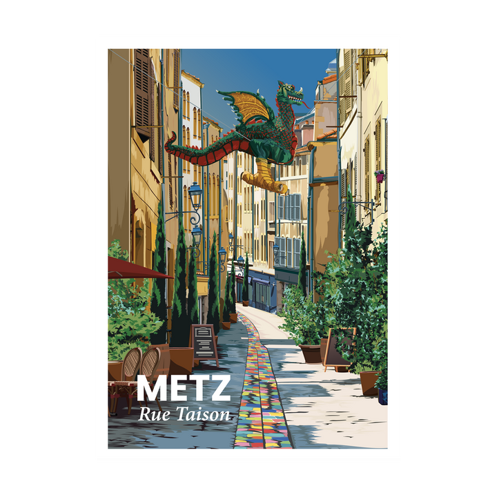 PRINTYMANIA Affiche Metz rue taison Multicolore