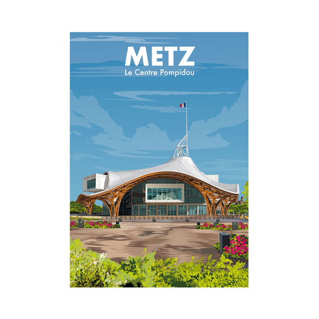 PRINTYMANIA Affiche METZ POMPIDOU 30 x 40 cm
