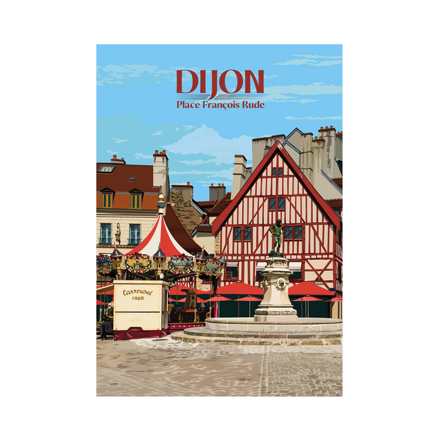 PRINTYMANIA Affiche DIJON 30 x 40 cm