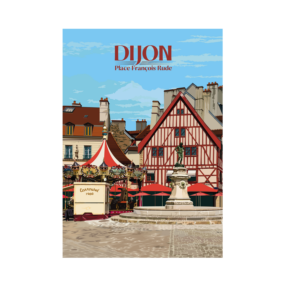 PRINTYMANIA Affiche Dijon Multicolore