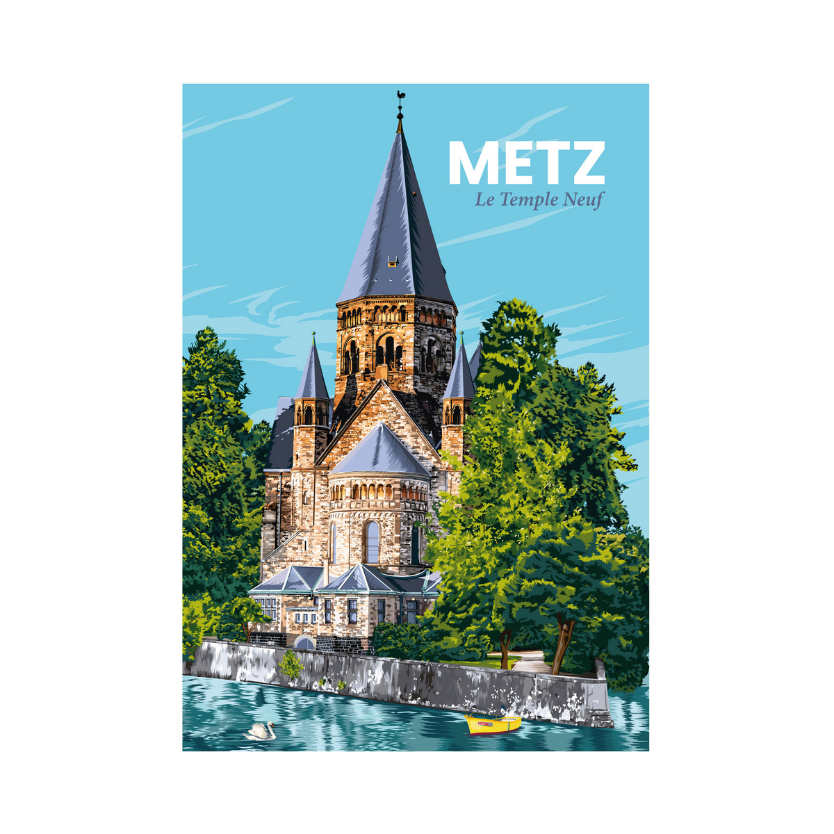 PRINTYMANIA Affiche Metz le temple neuf Multicolore