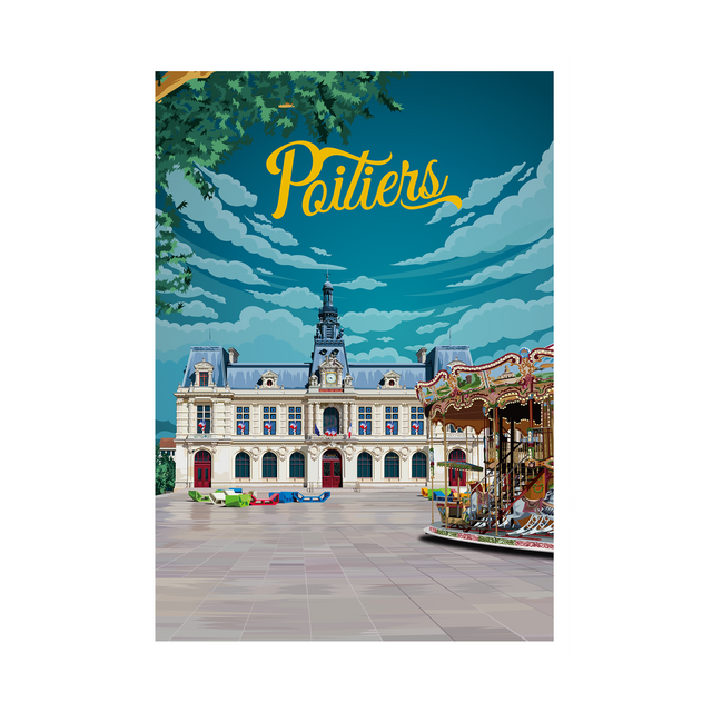 PRINTYMANIA Affiche POITIERS 30 x 40 cm