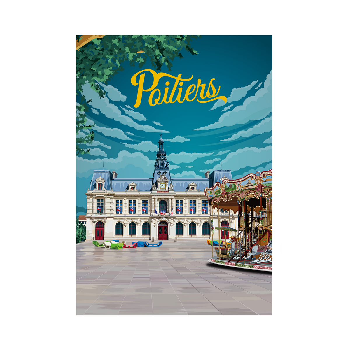 PRINTYMANIA Affiche Poitiers Multicolore