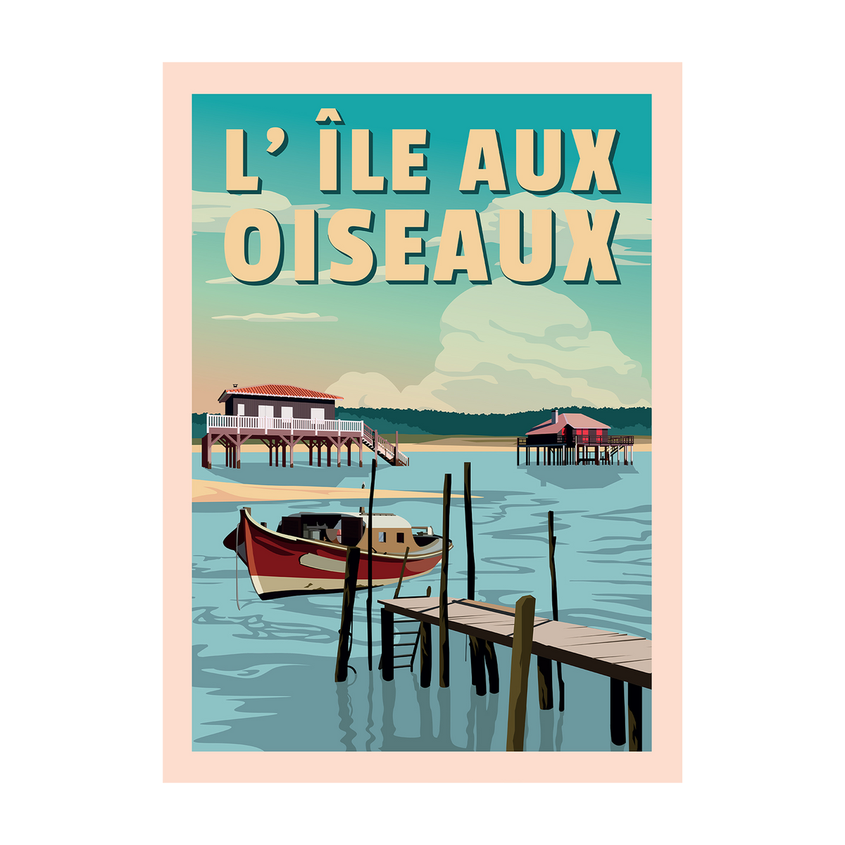 PRINTYMANIA Affiche Île aux oiseaux Multicolore