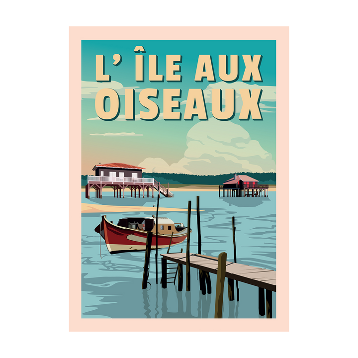 PRINTYMANIA Affiche Île aux oiseaux Multicolore