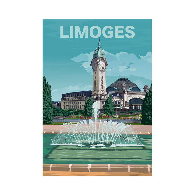 PRINTYMANIA Affiche LIMOGES 30 x 40 cm
