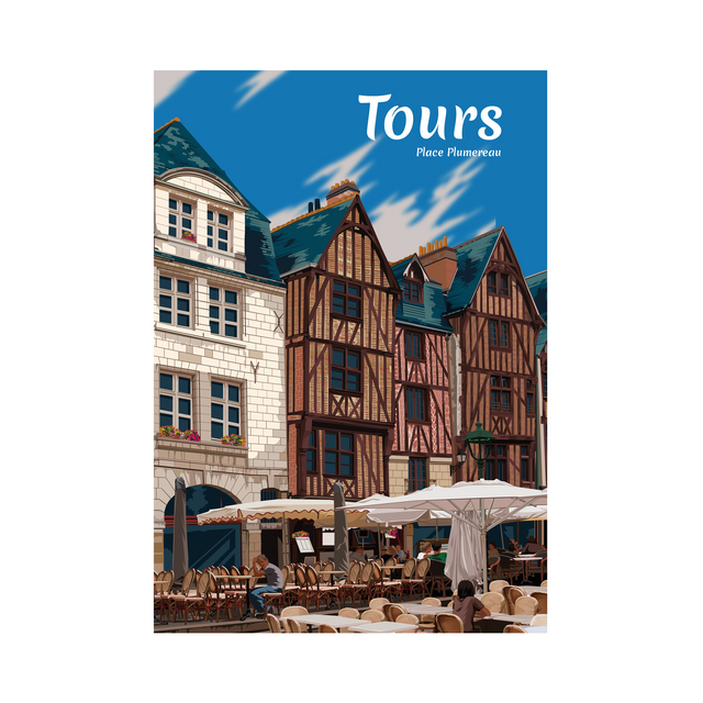 PRINTYMANIA Affiche TOURS 30 x 40 cm