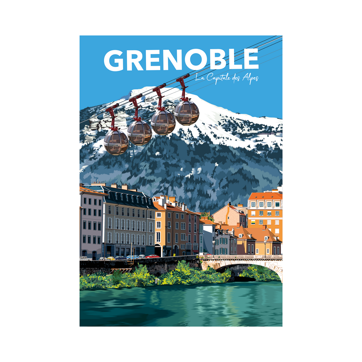 PRINTYMANIA Affiche Grenoble Multicolore