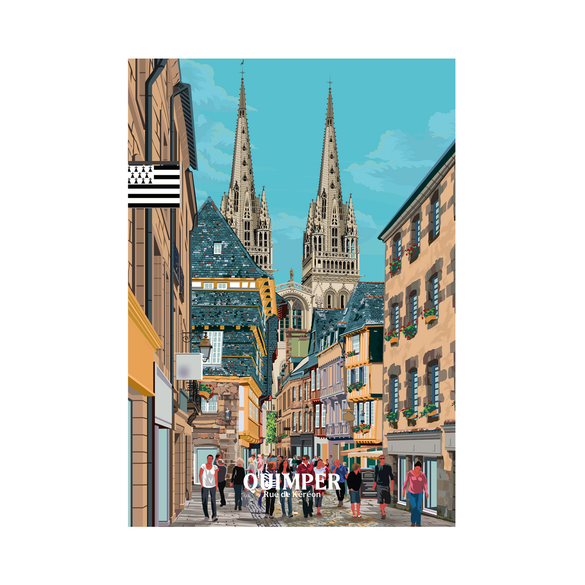 PRINTYMANIA Affiche Quimper Multicolore