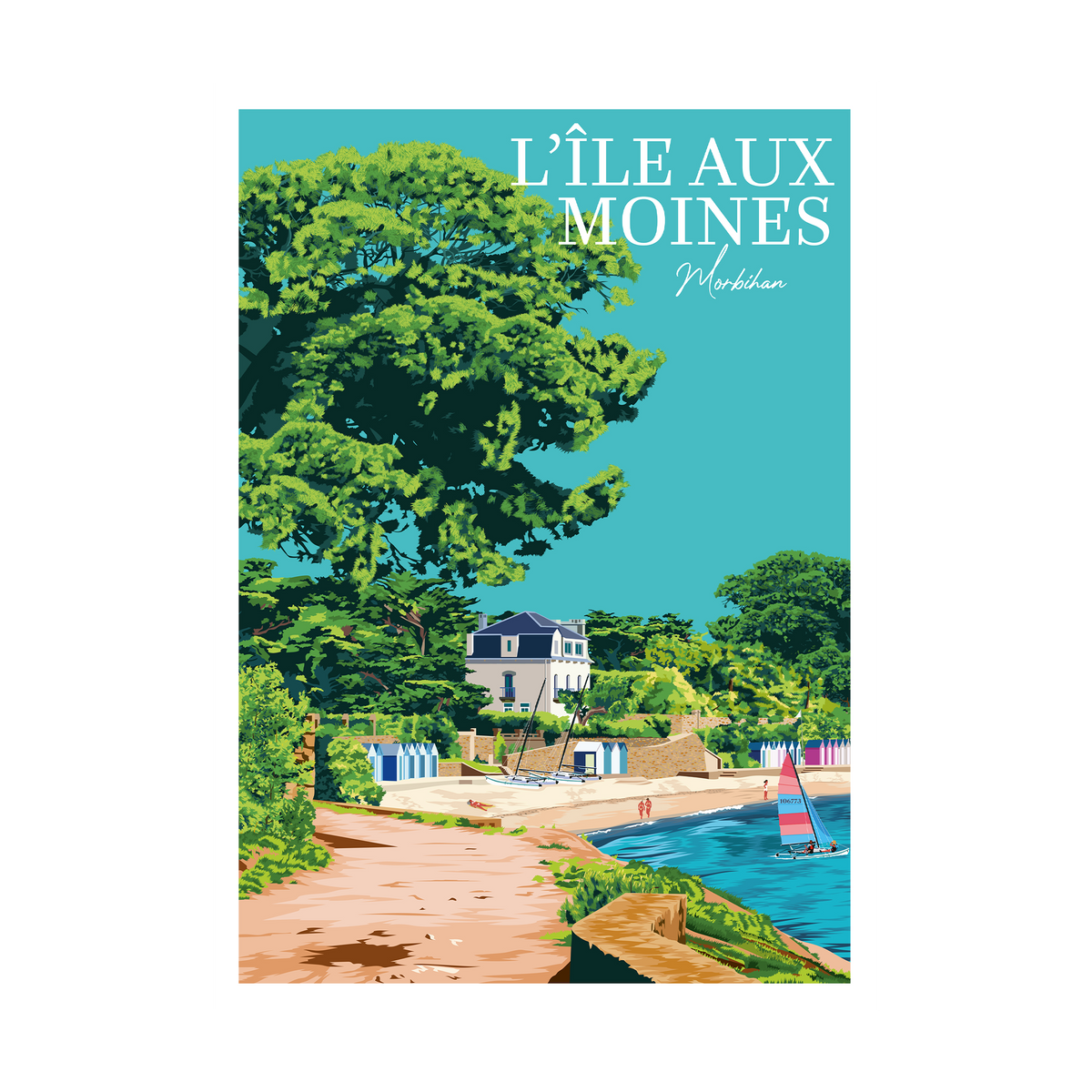 PRINTYMANIA Affiche Île aux moines Multicolore