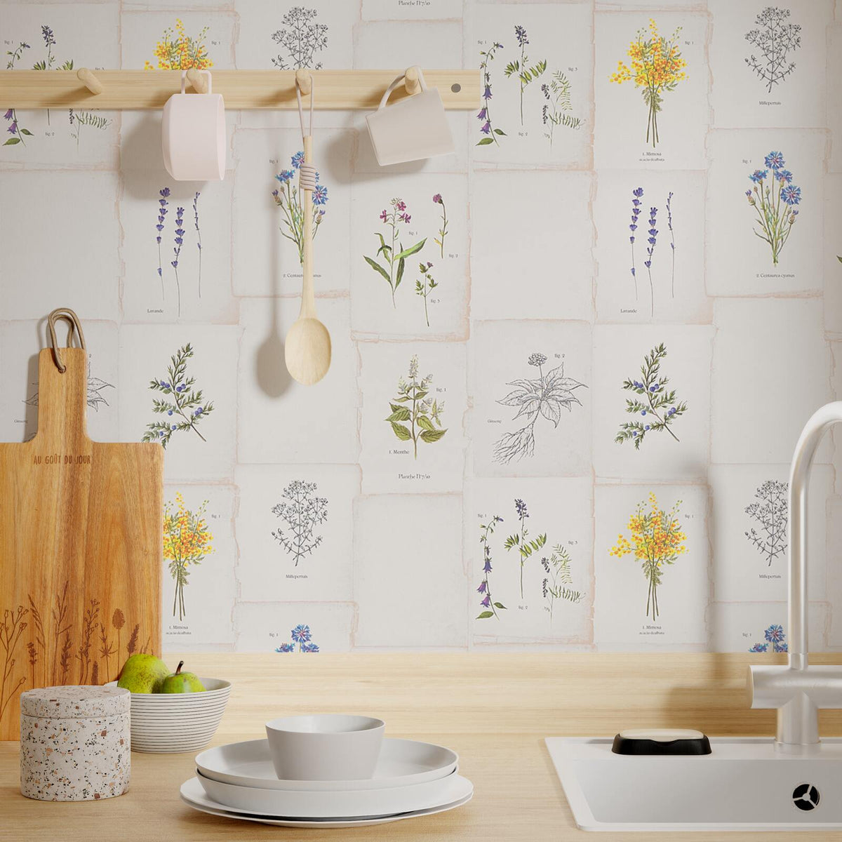 4MURS Papier peint intissé Garancia Multicolore