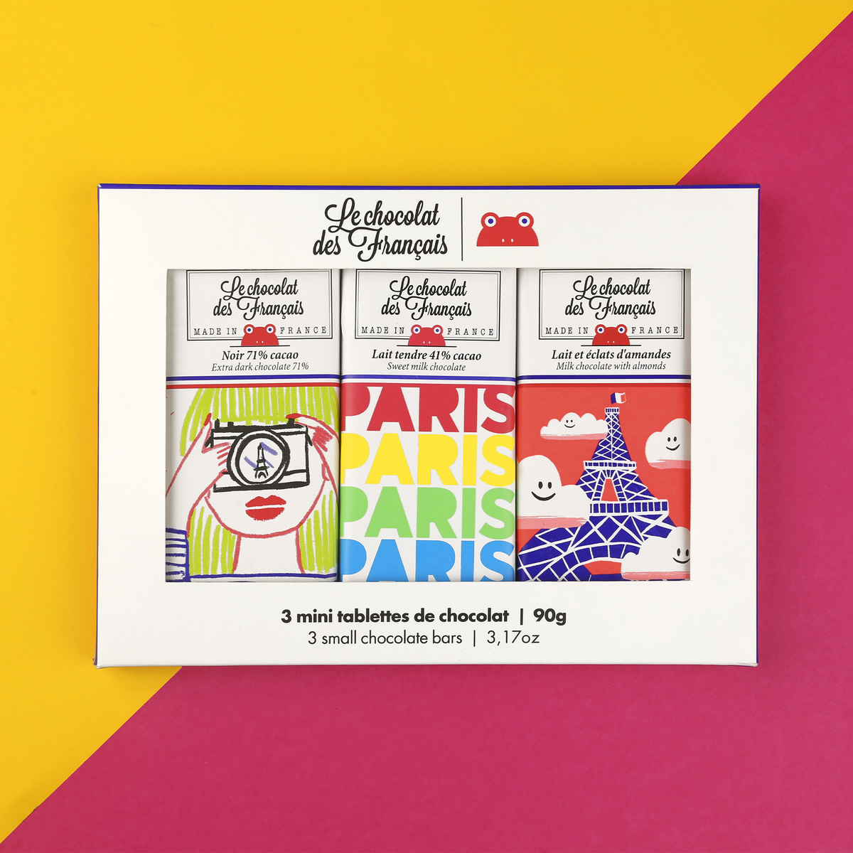 LE CHOCOLAT DES FRANÇAIS Coffret Trio de tablettines 90G