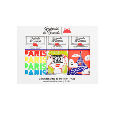 LE CHOCOLAT DES FRANÇAIS Coffret Trio de tablettines 90G