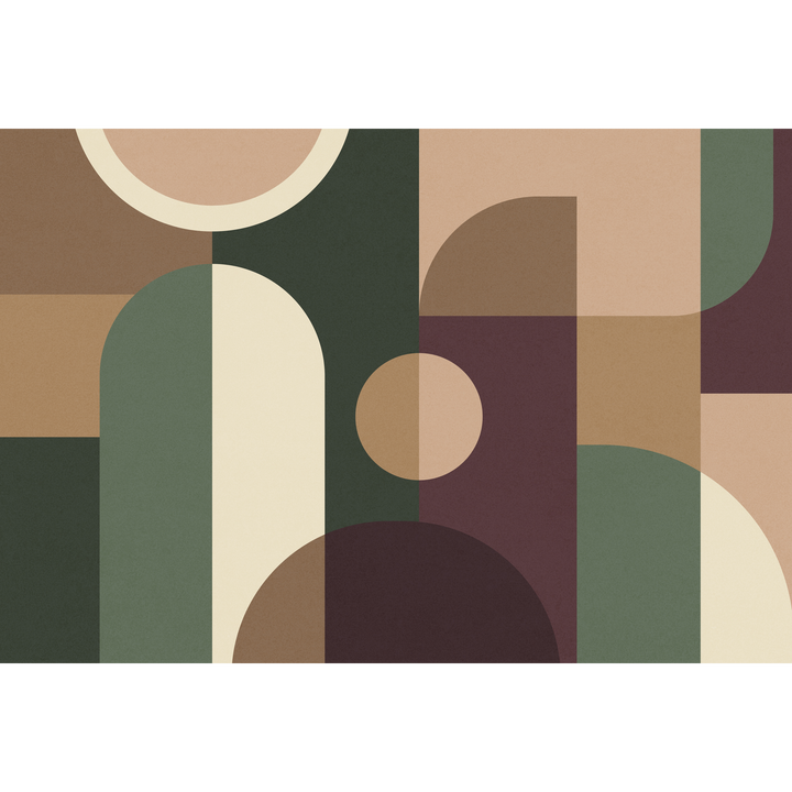 4MURS Papier peint panoramique XL Evolio Vert anglais et sable beige Mat