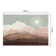 4MURS Papier peint panoramique XL Toubkal sunset Bleu pastel et terracotta rosé Satiné