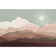 4MURS Papier peint panoramique XL Toubkal sunset Bleu pastel et terracotta rosé Satiné