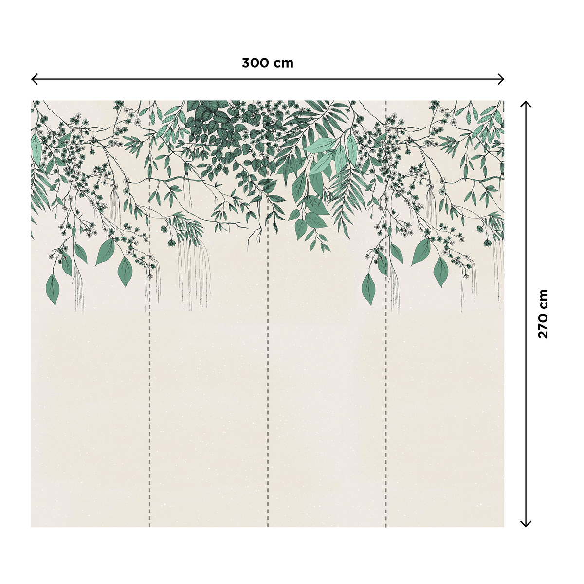 4MURS Papier peint panoramique XL Nahia Vert feuille Mat