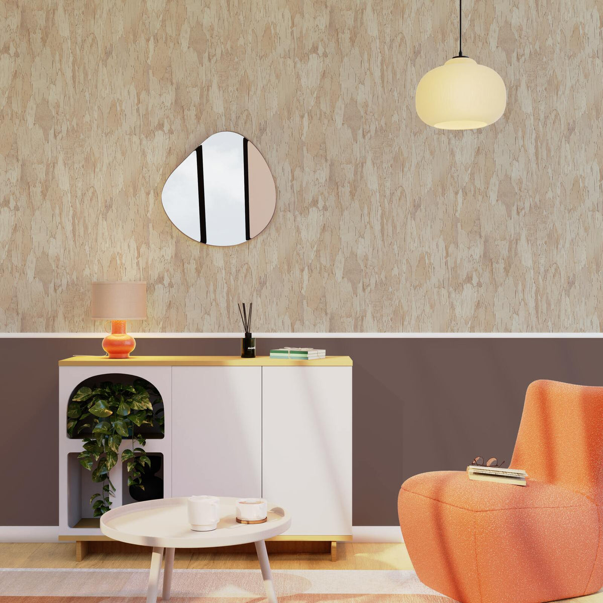 4MURS Papier peint intissé Libery Sable beige