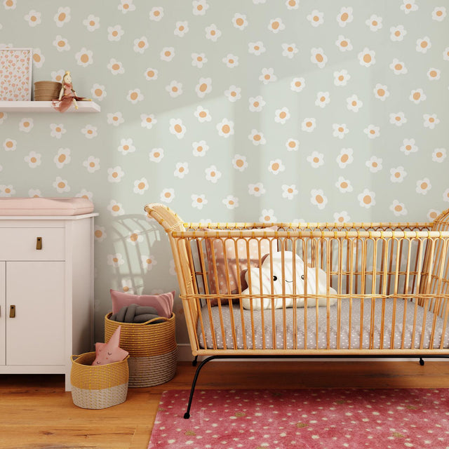 4MURS Papier peint intissé MARGARIDA coloris vert d'eau