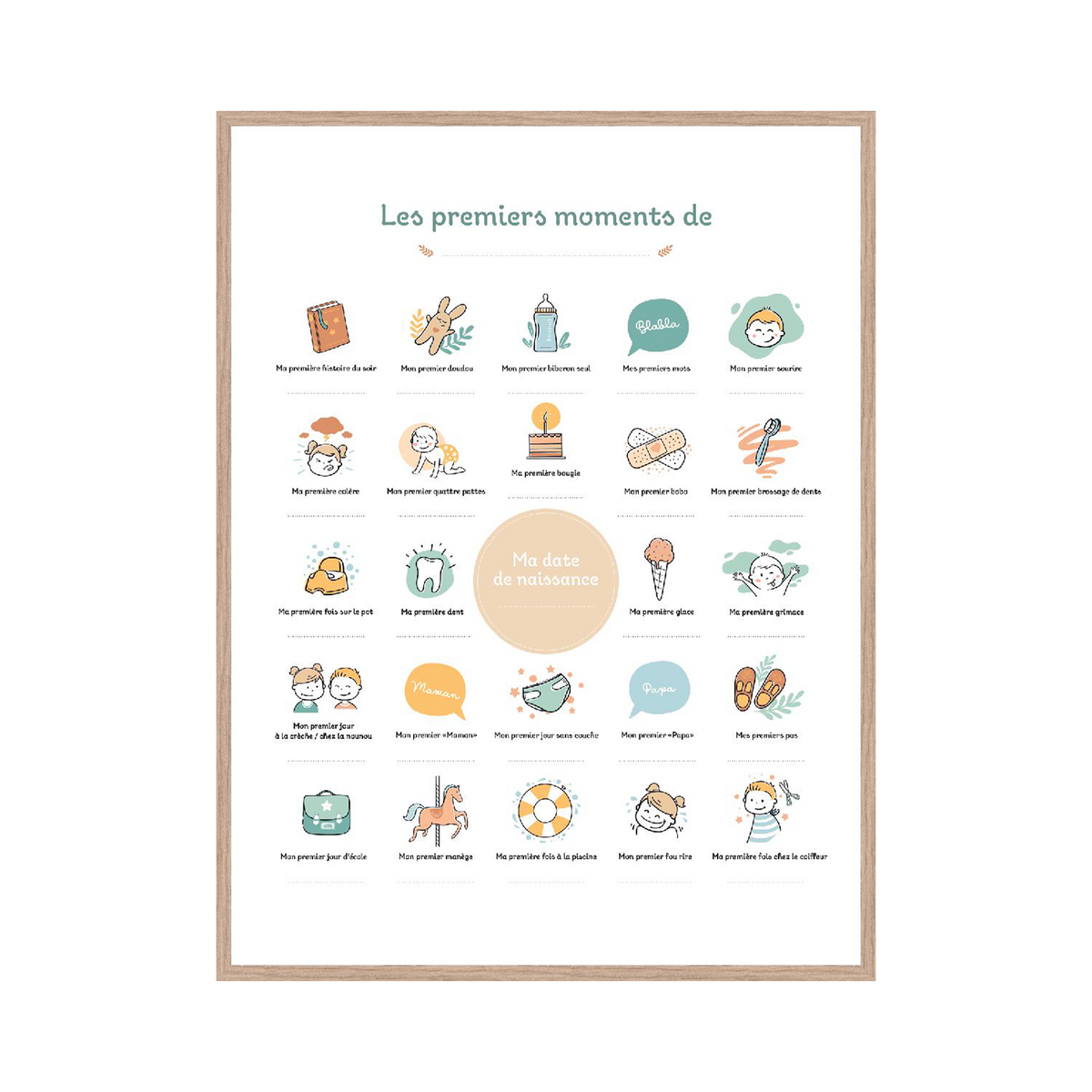 4MURS Image encadrée Mes premieres fois Multicolore