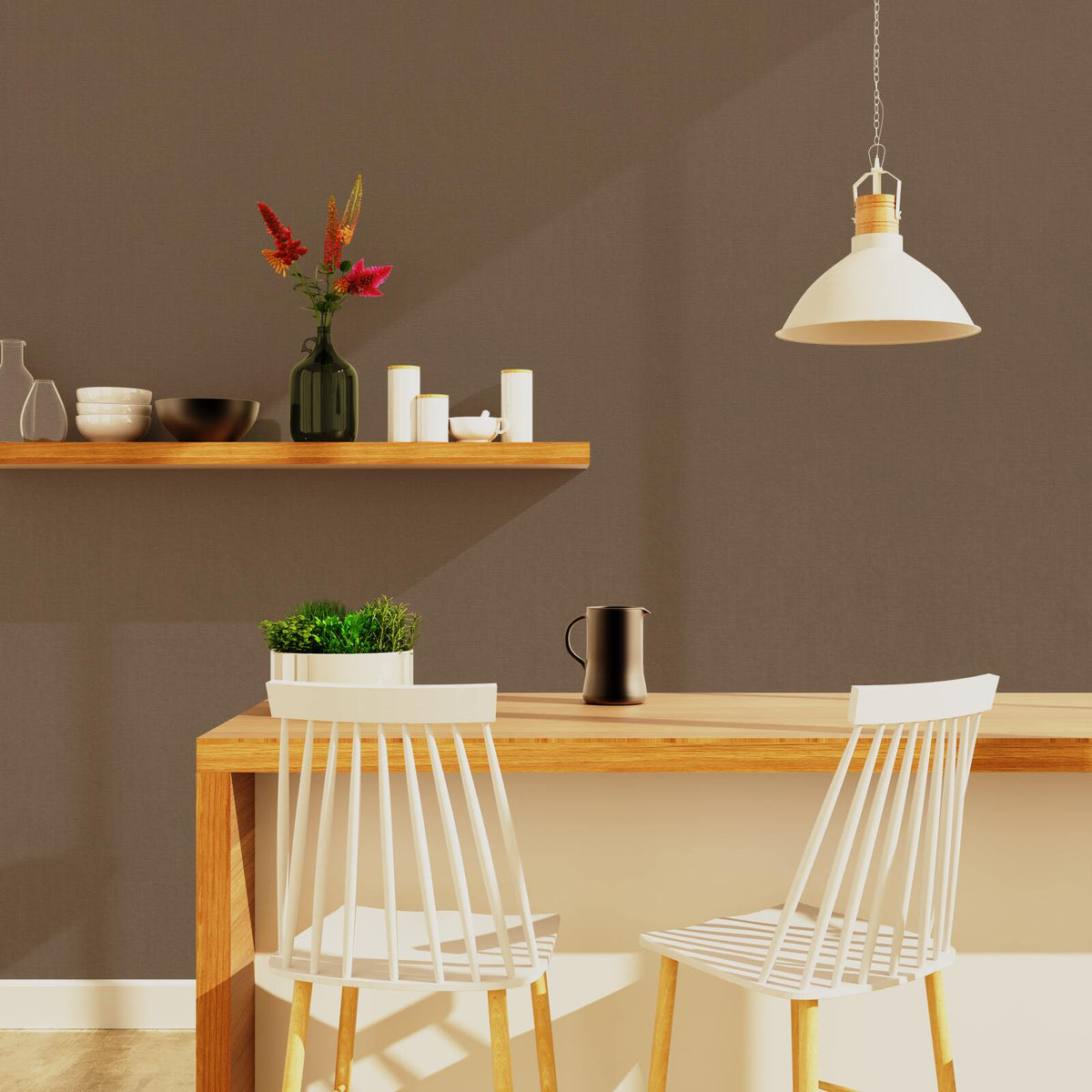 Papier peint intissé Florentine Praliné Trame