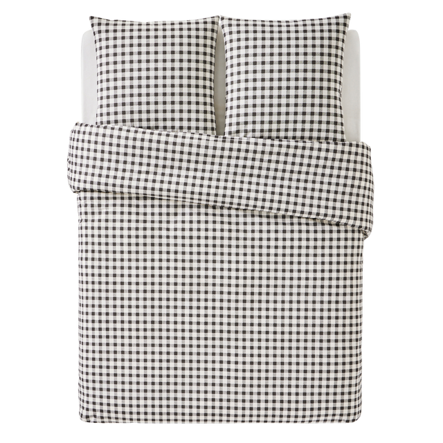 Parure de lit en toile de coton SOL beige/anthracite 240 x 220 cm