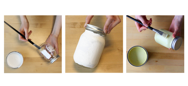 Application des couches de peinture sur le bocal