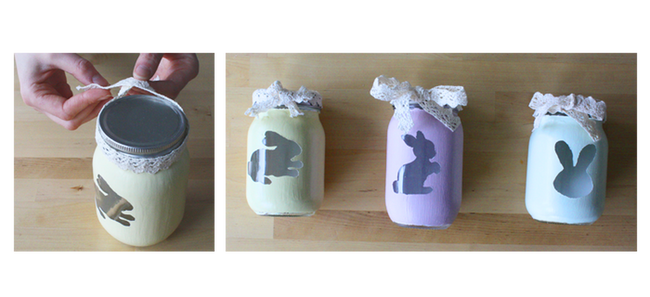 Finition en nouant un ruban autour du couvercle