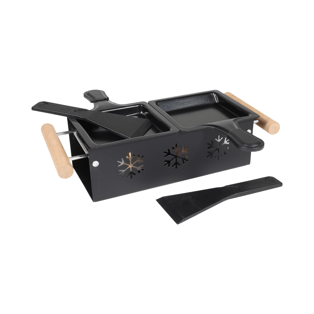 Raclette à la bougie Duo snow Noir