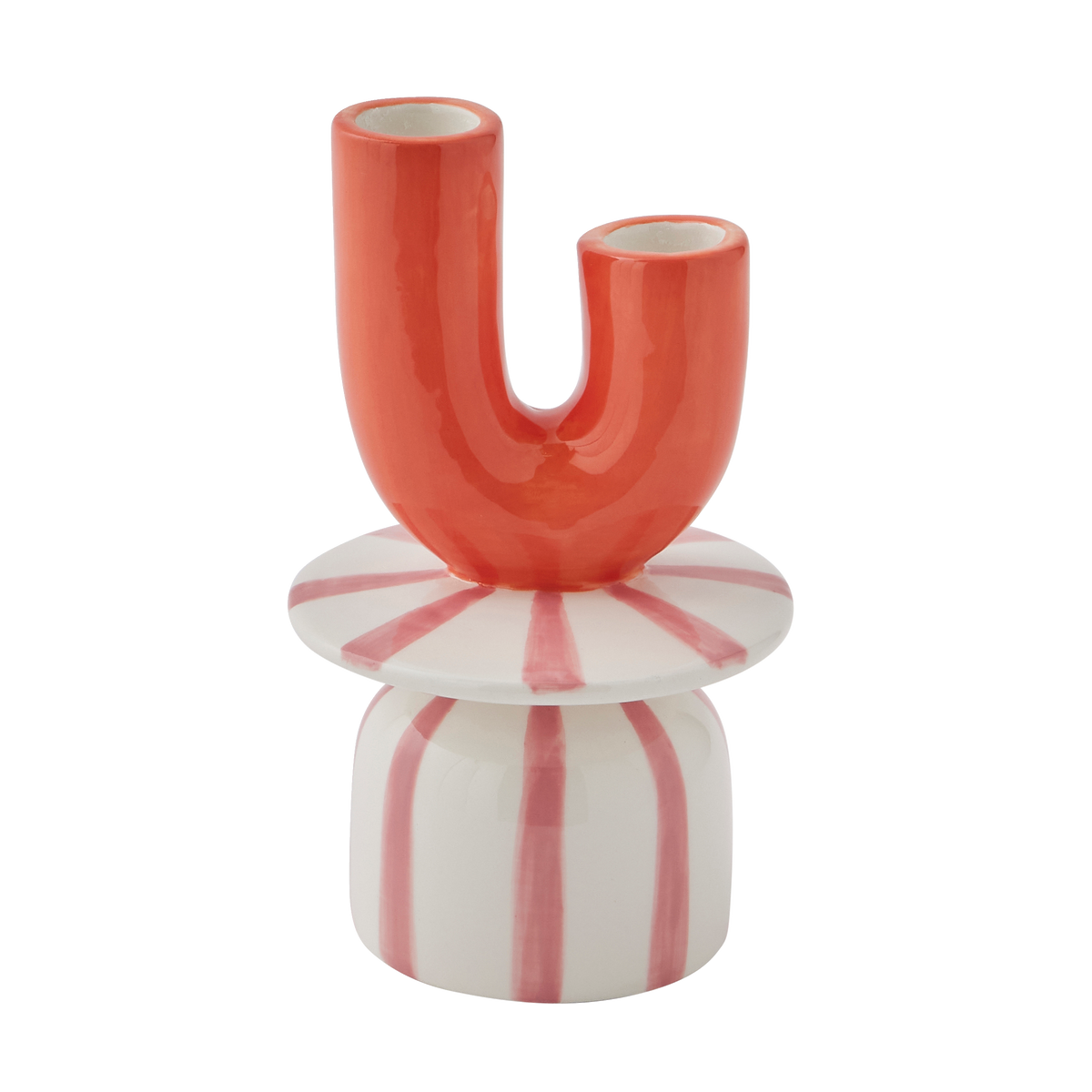 Bougeoir Corail Blanc, orange