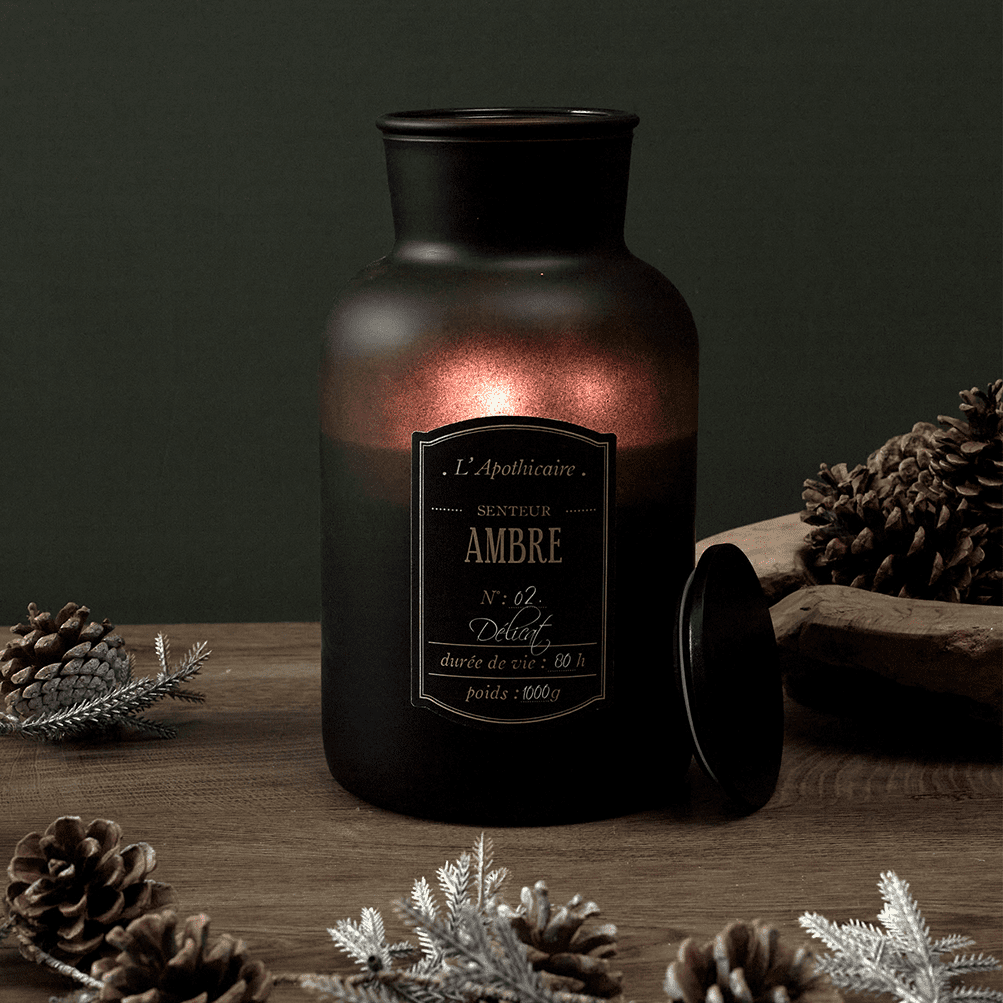 Bougie parfumée Alchimiste Noir Ambre 1000G