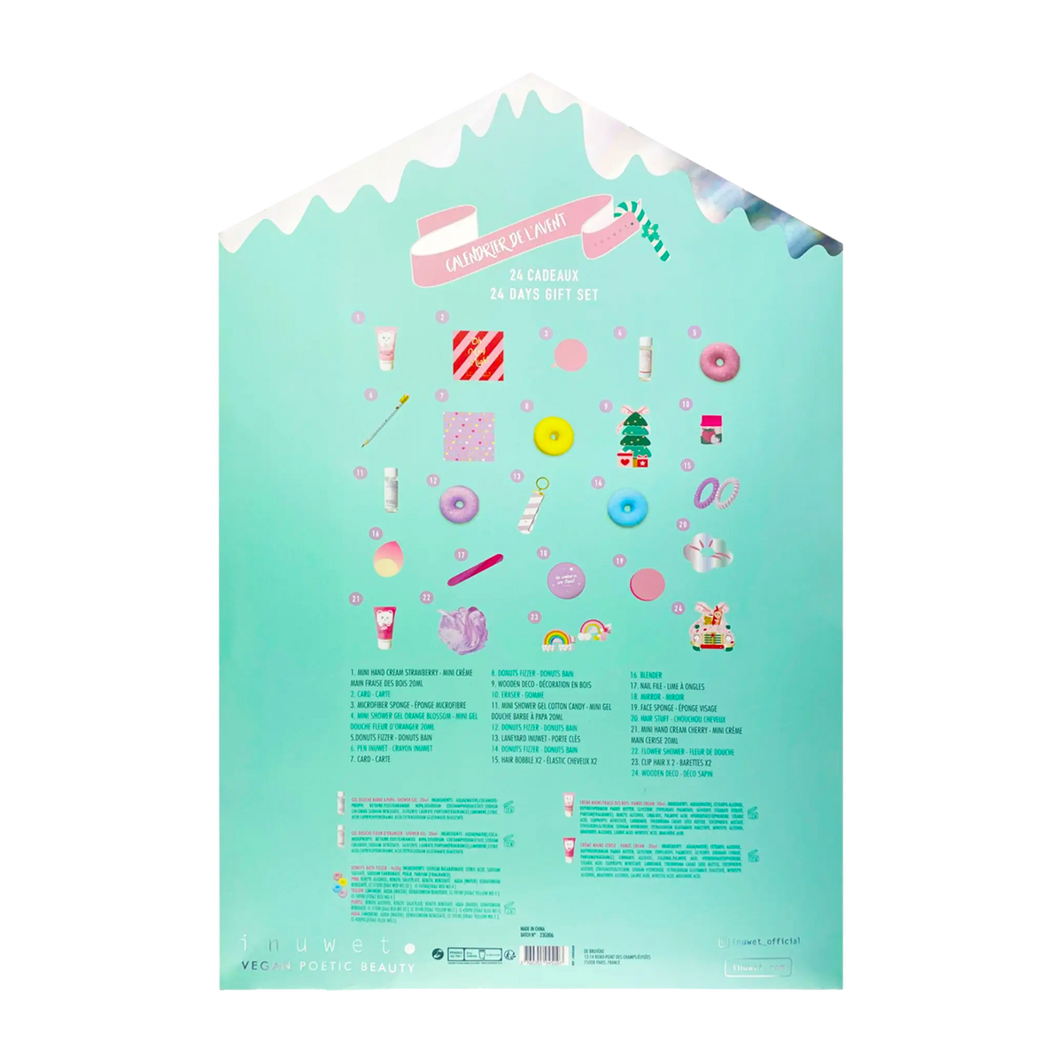 INUWET Calendrier de l'Avent Snowflake Rose