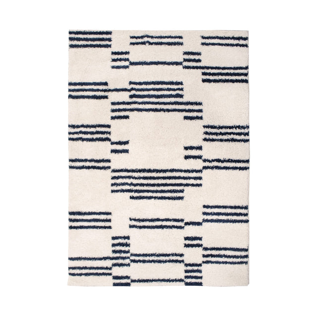 Tapis JANIS coloris ivoire/noir 120 x 170 cm