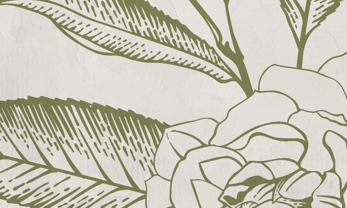 Papier peint panoramique XL Racimo Vert olive Satiné