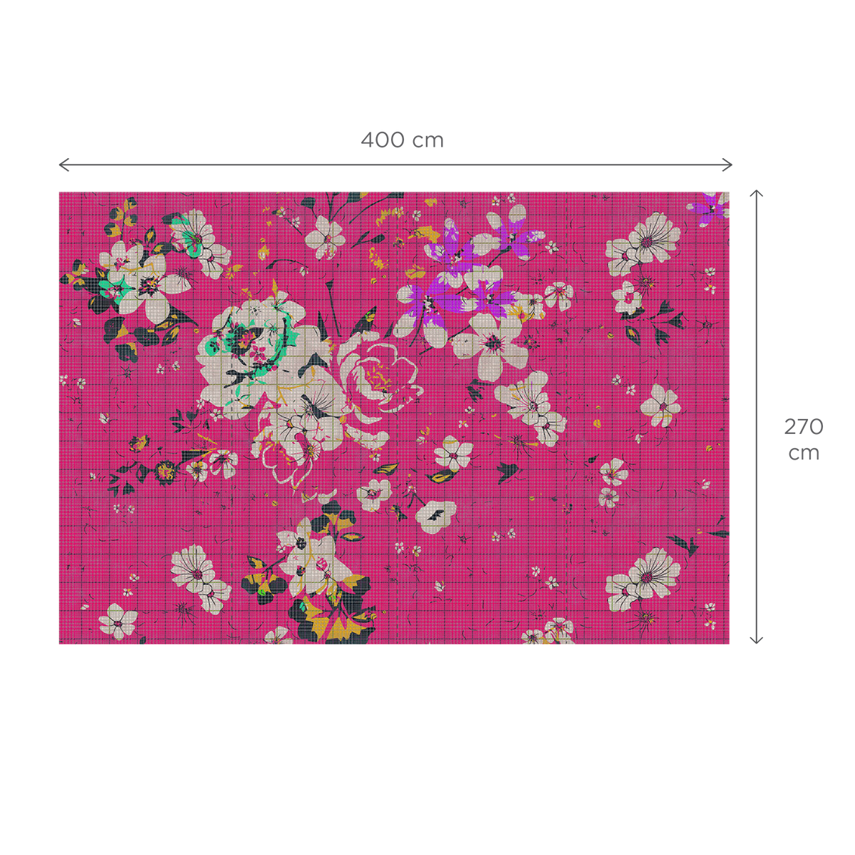 Papier peint panoramique XL Flaid Fuchsia Satiné