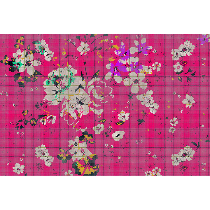 Papier peint panoramique XL Flaid Fuchsia Satiné