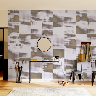Papier peint panoramique XL Patchy Taupe Satiné