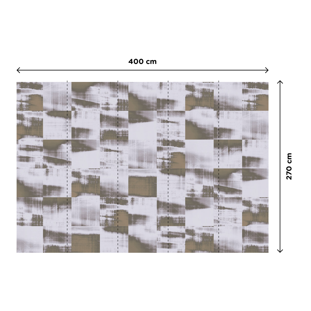 Papier peint panoramique XL Patchy Taupe Satiné