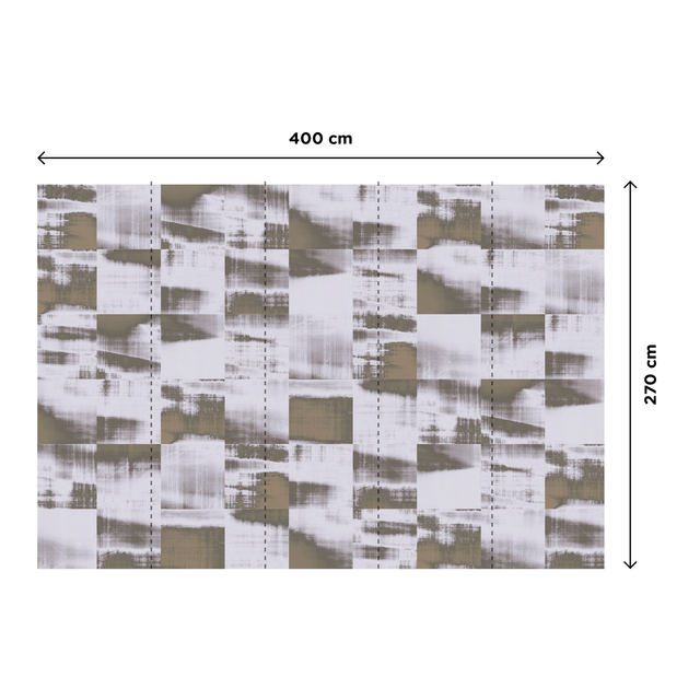 Papier peint panoramique XL PATCHY 400 x 270 cm taupe