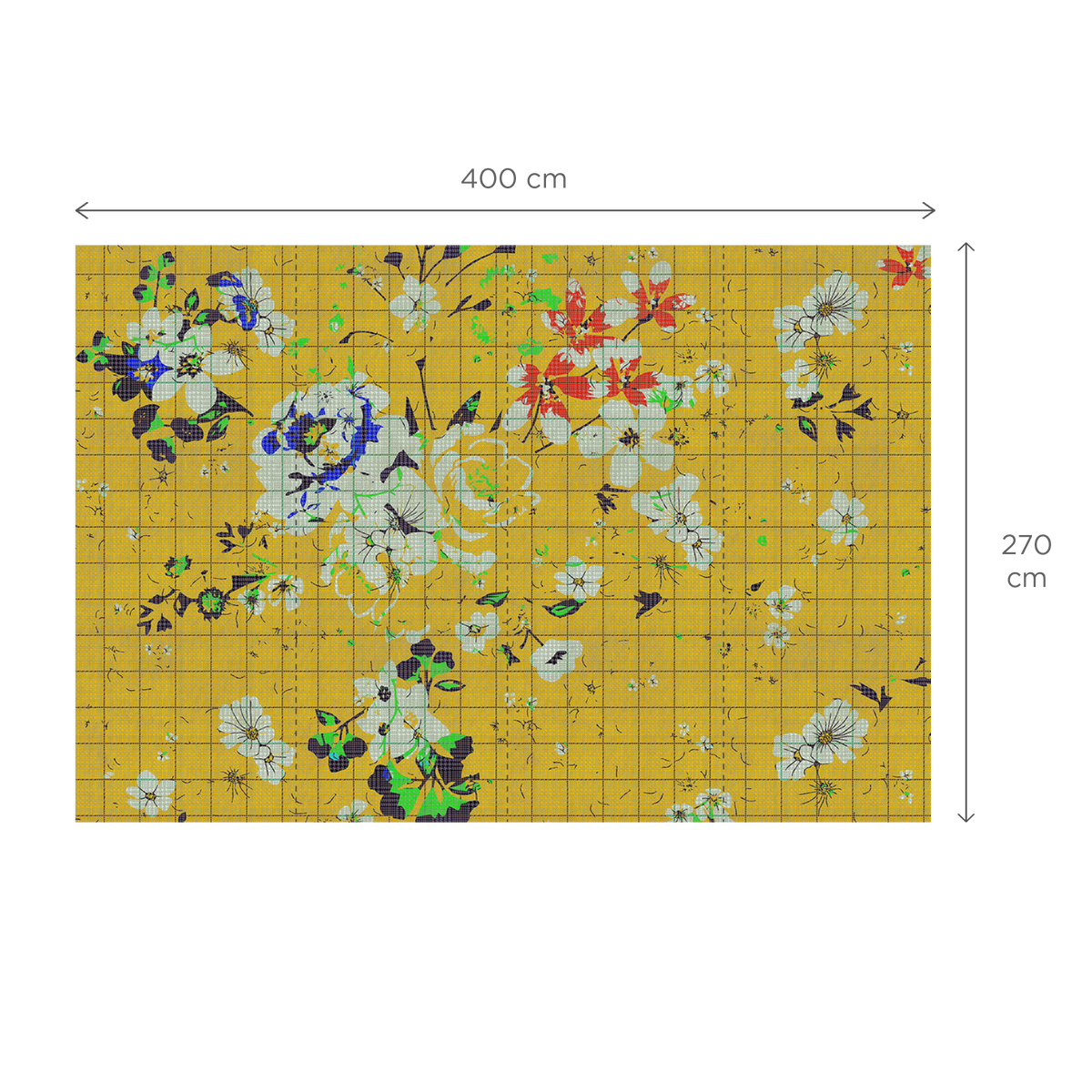 Papier peint panoramique XL Flaid Jaune bouton d'or Satiné